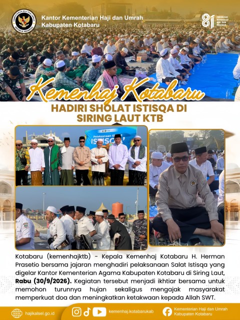 Hadiri Sholat Istisqo di Siring Laut Kotabaru